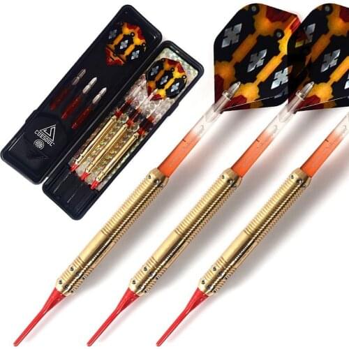 CUESOUL 3pcs Cheap Darts 16 Grams Brass Barrels Darts with Red Plastic Darts Points for Electronic Dartboard