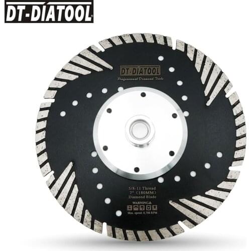DT-DIATOOL 1pc 180mm Diamond Turbo Cutting Disc Saw Blade For Concrete Tile Granite Marble With Slant Protection Teeth Wheel