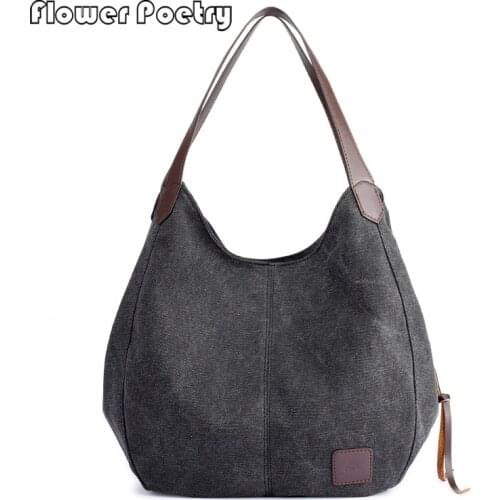 Canvas New Women Shoulder Bag Fashion Large Capacity Designer Ladies Shopping Bags Solid Color Reusable Tote Handbags Bolsos Sac