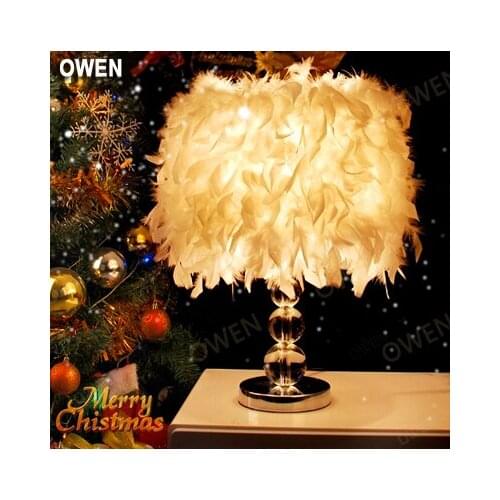 Crystal feather crystal lamps Owen Lighting cozy bedroom bedside lamp table lamp creative romantic wedding ZCL ZL345