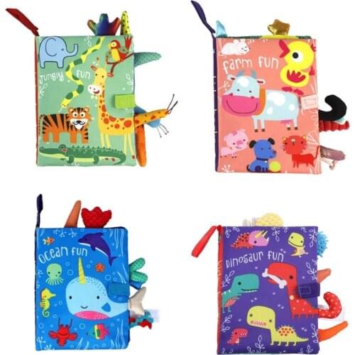 Y4UD Interactive Montessori Soft Toy Polyester Cloth Book Stimulation Reading Book Early Learning Gift for Baby Teaching Book