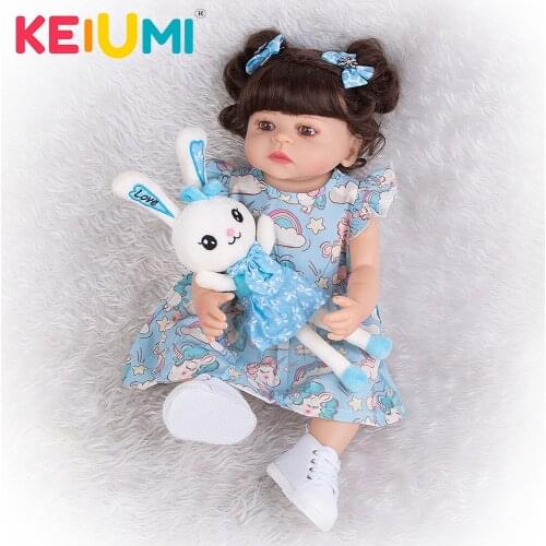 KEIUMI Hot 22 Inch Lovely Full Silicone Vinyl Reborn Baby Dolls Cartoon elephant Lifelike Reborn Menina Toddler for kids Gifts