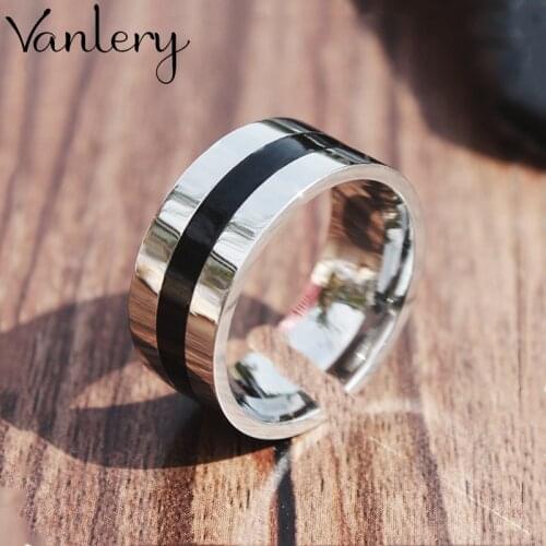 New Trendy Personality Punk Black Smooth Round Rings For Women Lady Resizable Size Rings Party Jewelry Charm Gifts