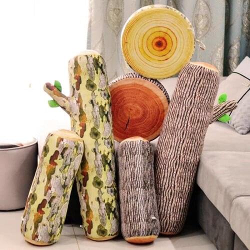 16 Creative Stump Pillow Cushion Round Cushion, Large Cute Tree Long pillow Cylindrical Removabl&washable Gifts For Men Women