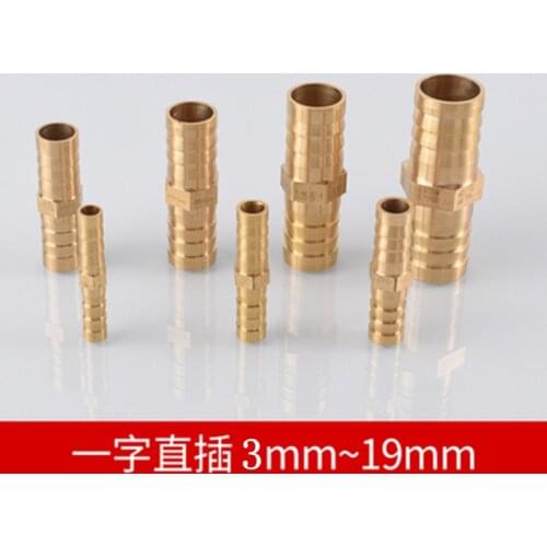 Brass Straight Hose Pipe Fitting Equal Barb 4mm 6mm 8mm 10mm 12mm 14mm 19mm Gas Copper Barbed Coupler Connector Adapter