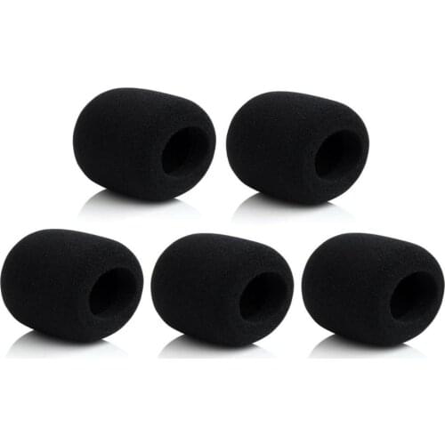 Bolymic Mic Windscreen Microphone mic Cover Foam Handheld Black 5 Pack