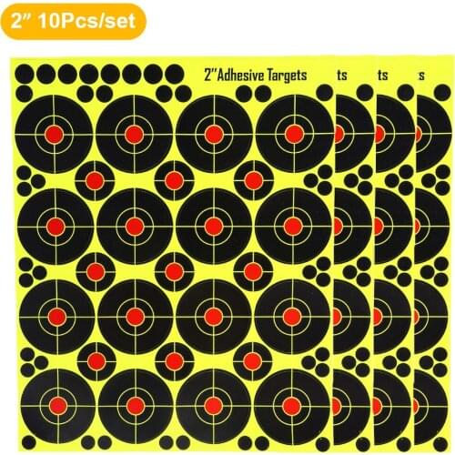 10Pcs/set 2" Tactical Training Target Paper Outdoor Airsoft Paper Shooting Target Sticker for Hunting Shooting Accessory