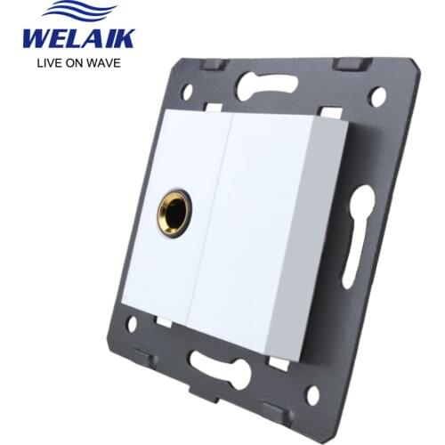 WELAIK EU-Standard Microphone-Socket DIY-Parts Wall-Microphone Socket-parts Without-Glass-Panel A8MIW/B