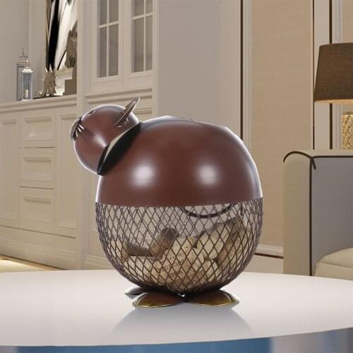 P15D Lovely Cat Kitten Wine Cork Container Ornament Corks Storage Jar Box Organizer Home Decoration Metal Sculpture Animal Craft