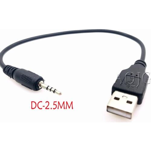 Support Car MP3 2.5mm Male Jack Plug to USB 2.0 A Male Aux Audio Data Cord Cable 20cm