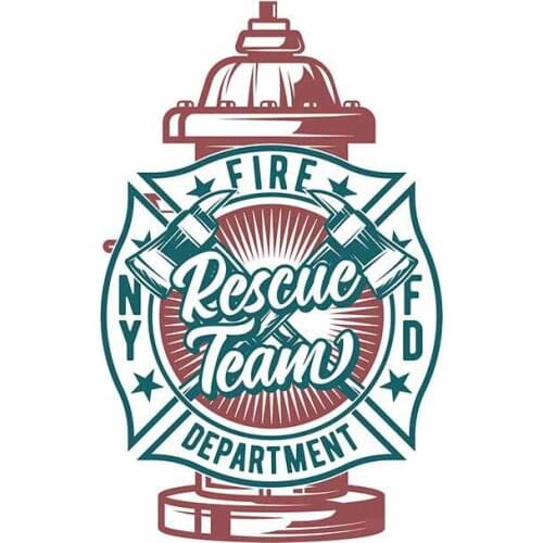 Fire Rescue Personality Car Sticker Interesting Decal Waterproof Scratch-Proof Decals Sunscreen Decoration Waterproof Anti-UV
