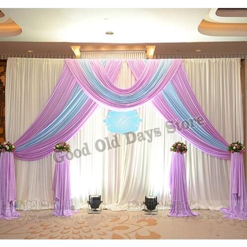 Rainbow Color Wedding Backdrop beautiful swags Marriage drapes Wedding Decoration 10ft x 20ft