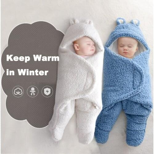 Newborn Sleeping Bag Anti-startle Swaddled Baby Cover Lambswool Warm Wrap Baby Sleeping Bag Four Seasons Thin Anti-kick Quilt