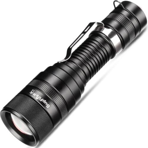 SupFire F5 Led Flashlight CREE XM-L2 1100lm Zoom Tactical Flashlight by 18650 Battery for Hiking/Camping/Bicycle