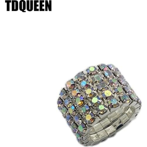 TDQUEEN Rings With Crystals