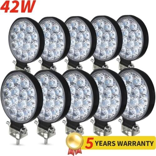 XINFOK 24 Volt Car Bulbs 12V LED Lamp 3030 SMD 42 Watts 48W 6500K Spotlights FSO Work Light Truck 4WD 4x4