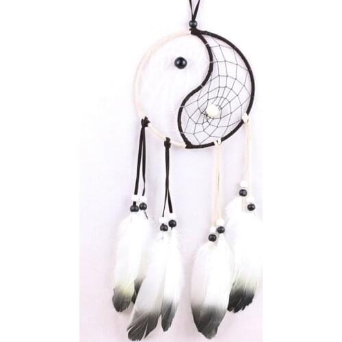 1PCS 6.5" Diameter Dream Catcher Handmade Traditional Dream Catche Yin Yang 16" Long Home Decoration Hot