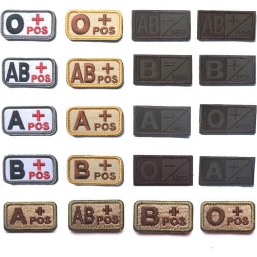 1 Pc Blood Type Military Embroidery Badge Outdoor Identification Tactical Patch Clothing Accessories Paste Backpack Hat Jeans