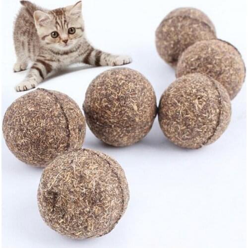 100 pcs Cat Toy Natural Catnip Ball Menthol Flavor Cat Treats 100% Edible Cats-go-crazy Treats Chasing Toys