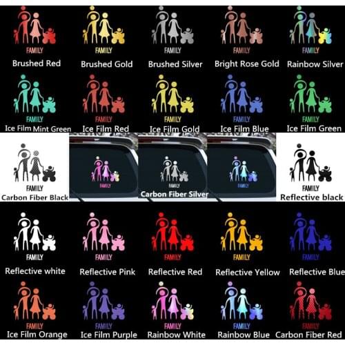 17*15cm Car Sticker THE HAPPY FAMILY Car Sticker and Decal Car Styling Body Window Door Cartoon Vinyl Sticker Car Accessories