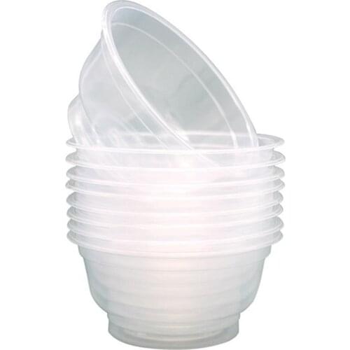 20Pcs 360ml Disposable Plastic Round Bowl Kitchen Salad Snacks Picnic Container