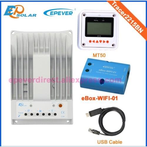 20A 24V Controller aplly to solar panels system Tracer2215BN Free Shipping to US UK wifi eBOX Phone APP communication