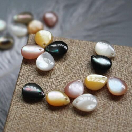 4 Pcs 8x10MM Mix Colors Natural White Pearl Shell Beads MOP Oval Beads For DIY Charm Jewelry Pendent Making Finding Necklace