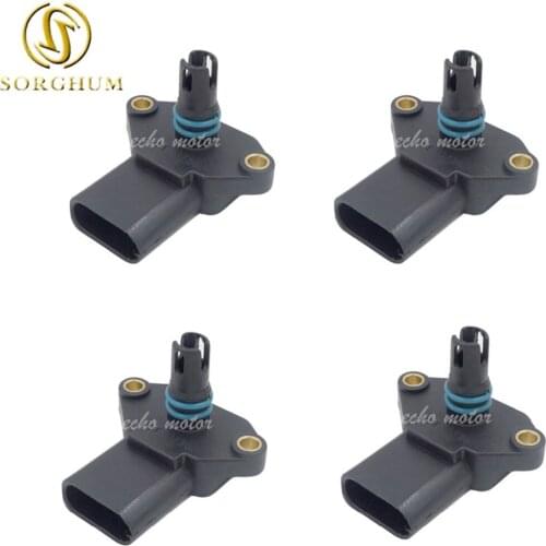 New 4pcs Manifold Boost Pressure MAP Sensor For VW Bora Caddy Golf Lupo Polo Vento 1.4 1.6 036906051, 0279980411 036906051D