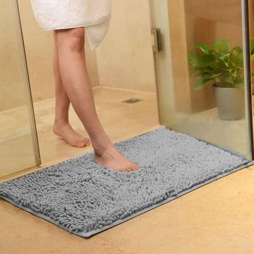 40*60CM Absorbent Bath Mats for Tub Non - Slip Grey Bath Mat for Bathroom Floor Bath Rug Machine Washable 50