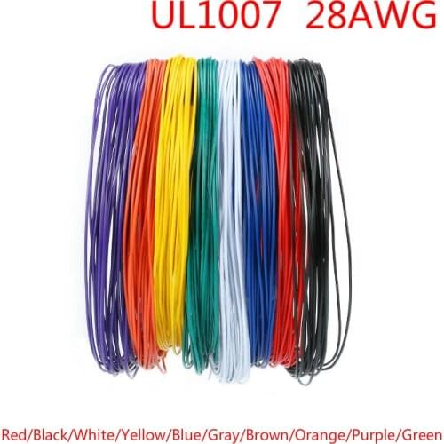 5 Metros Flexible Stranded UL1007 Wire Cable 28 AWG Cord Hook-up DIY Electrical
