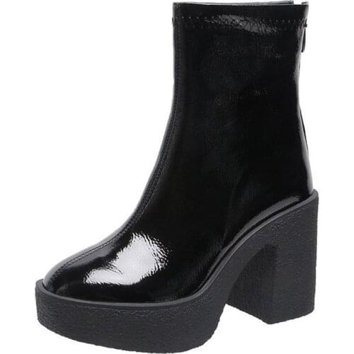 Fashion Boots Winter Warm Trend Design Women Boots Casual Ankle New Arrivals Girl High-heel Boots PU Platform Lady Stylish Shoes