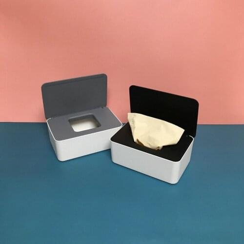 Tissue Storage Case with Lid Dustproof Baby Wet Wipe Dispenser Flip Cover Household Office Desktop Tissue Masks Storage Box