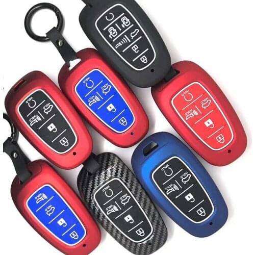 Carbon Fiber ABS Silicone Car Key Case Key Cover for Hyundai Sonata Tucson Solaris i30 Grand Stare 2019 2020 MPV Remote keyless