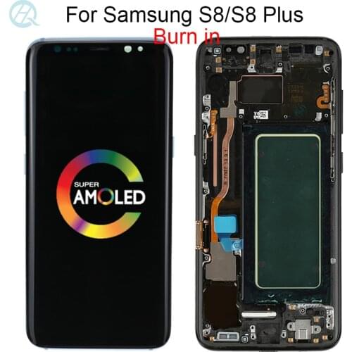 Original For Samsung Galaxy S8 LCD With Frame Super Amoled G950F G950U Touch Screen S8 Plus G955F G955U Touch Screen Assembly