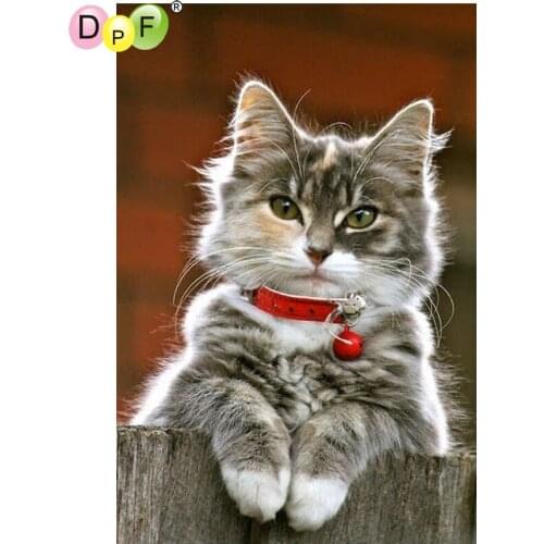 DPF DIY The cat collars 5D diamond embroidery needlework diamond painting cross stitch home decor diamond mosaic kit full square
