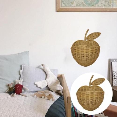 Eco-friendly Useful Large Capacity Woven Apples Shape Storage Basket Rattan Storage Basket Wear-resistant for Bathroom