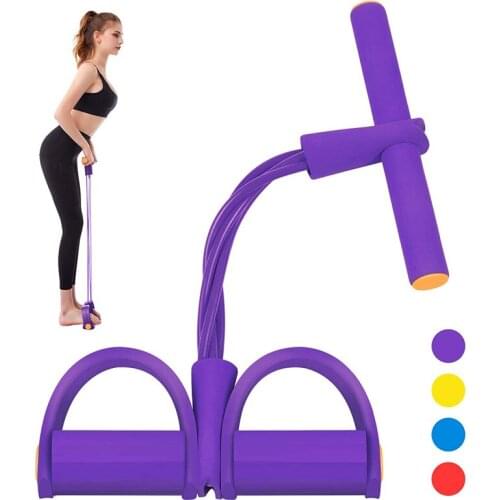 Resistance Bands Weight Loss Fitness Equipment Tension Trainer Sports Foot Expander Chest Pull Leg Latex Rope Gymnastics 4 Tubes