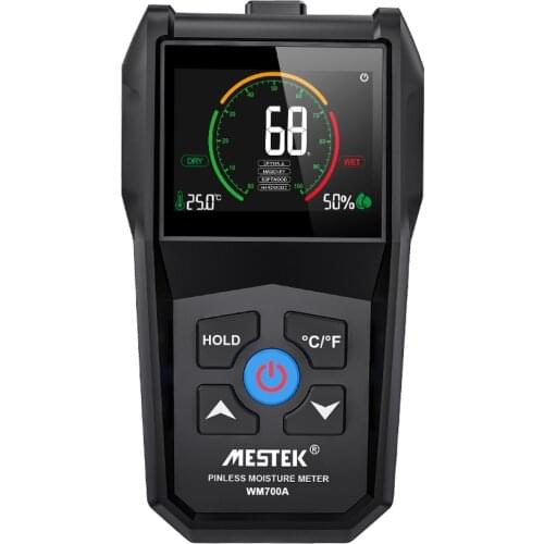 MESTEK Full Angle Inverted Display Non-destructive Inductive Wood Moisture Meter Environmental Temperature Humidity Detection