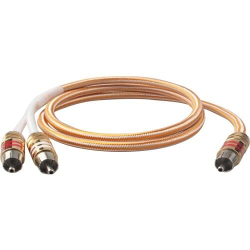RCA To 2RCA Cable Audiophile Y Audio Line - WE Pure Copper Silver Plated