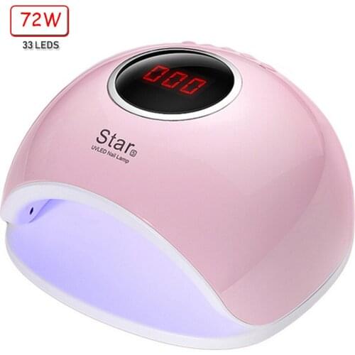 UV LED Lamp Nails Dryer Sun Light Lamp For Manicure 72W Smart LCD Display Button Timer For All Gel Nail Polish Nail Art Tools