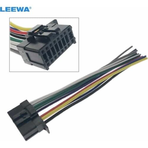 LEEWA 10pcs Auto Universal 16Pin Car Wire Harness Adapter Connector Plug For Pionner DVD CD Radio Stereo Wire Cable #CA6476