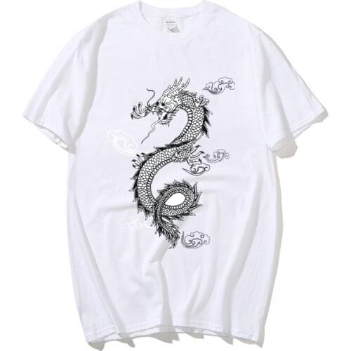 Summer tee Mens Women harajuku Dragon tops t-shirts China style oversized t shirt Hip Hop Fashion Tshirt Short Sleeved clothes