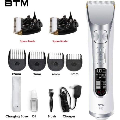 Cordless Hair Clipper Barber Professional Electric Hair Trimmer Ceramic Cutter for Men Salon LCD Display Hair Cutting Machine