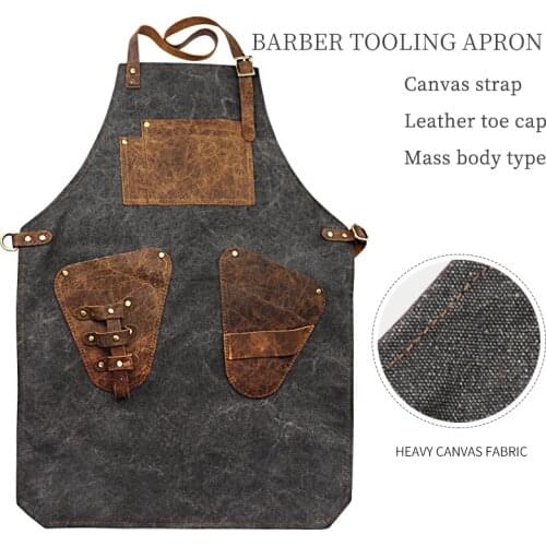2021 New Barbershop Professional Leather Apron Barber Work Apron, For Fashion Work Custom Barista Milk Tea Shop Barber Shop