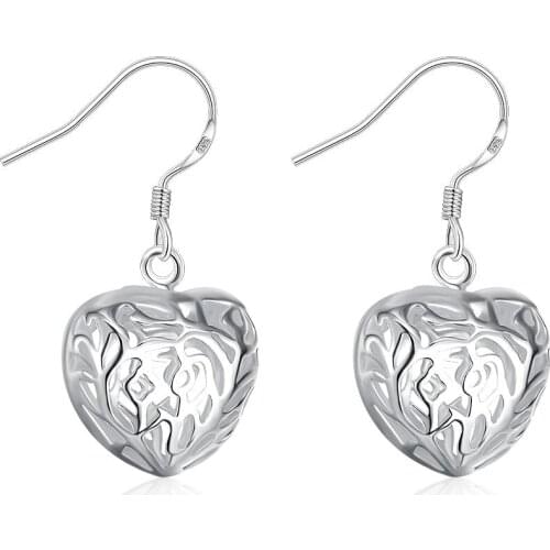 ZEMIOR Heart Shaped Pattern Silver New Products Fashion Women Trend Earrings Send Wife Girlfriend Birthday Jewelry Gift Hot Sell