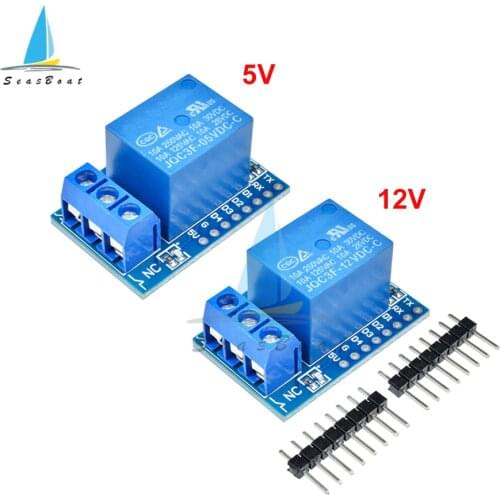 DC 5V 12V One Channel Wemos D1 Mini Relay Shield Wemos D1 Mini Relay Module ESP8266 Development Board 1 Channel