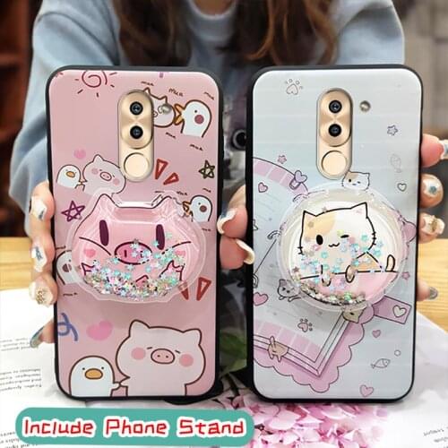 Foothold Anti-dust Phone Case For Huawei Honor 6X/GR5 2017/Mate 9 Lite Shockproof Silicone Lovely