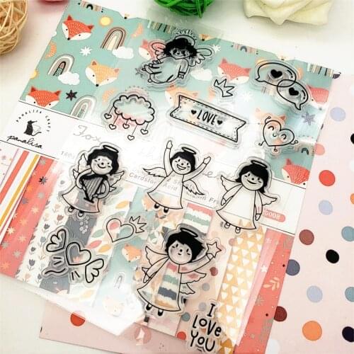 11x16cm Lovely Angel Clear Stamps Transparent Seal Silicone Seal TPR Christmas Wedding Roller Stamps DIY Scrapbook Album Card