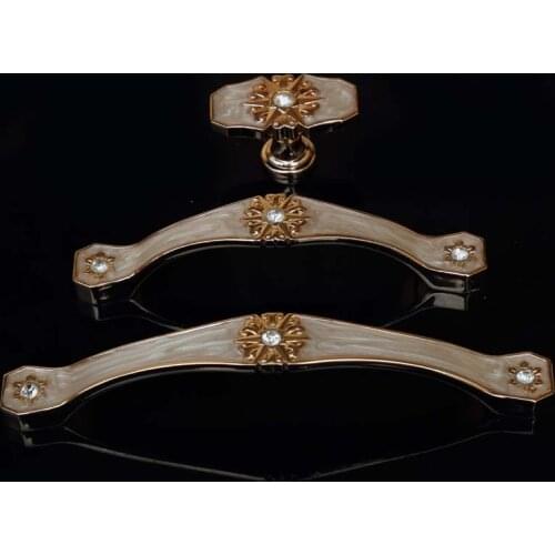 3.75" 5" amber white win cabinet dresser door handles glass crystal gold drawer cupboard knob pull European fashion handle 128mm