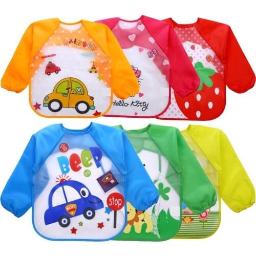 1Pc EVA Waterproof Baby Bibs with Long Sleeve Wash-free Infant Baby Feeding Saliva Towel for Boy Girl Bib Babies Cloth Stuff